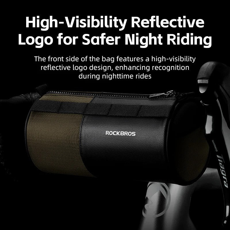 ROCKBROS W007 Bicycle Handlebar Hanging Bag Polyester+PU Bike Front Cylinder Bag ROCKBROS W007 Bicycle Handlebar Hanging Bag Polyester+PU Bike Front Cylinder Bag